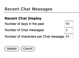 Chat Home page Options
