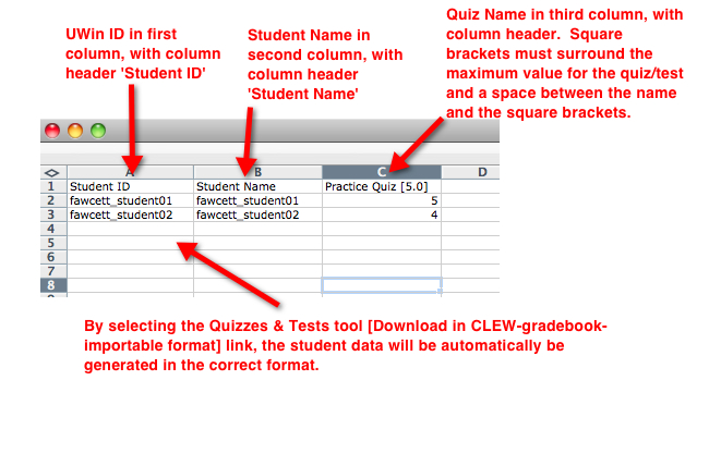 View of generated formatted data file