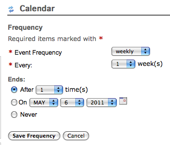 Frequency of the Event
