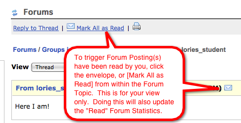 Mark forums messages as read