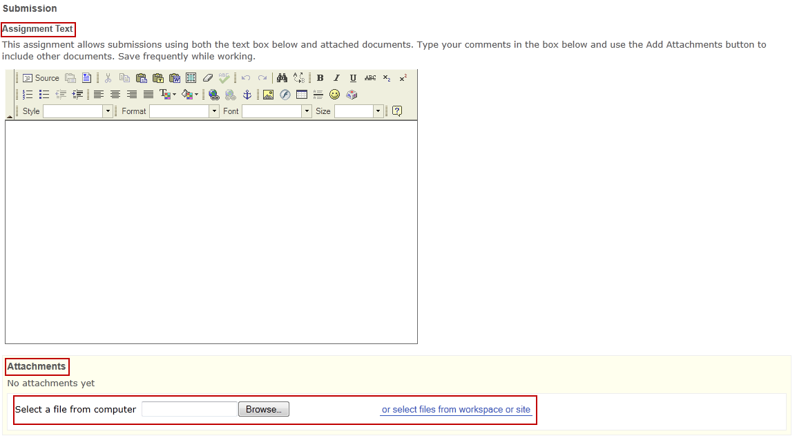 Submit an Assignment Student View