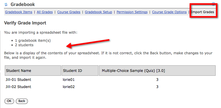 Successful Import of Spreadsheet