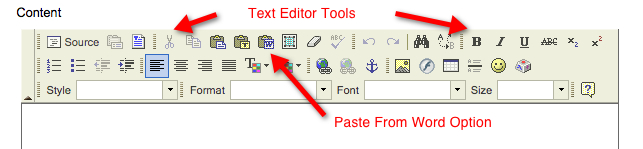 Tools and Paste From Word