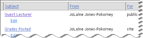 Announcement - Sortable Table View
