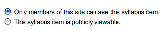 Display Public or Site Only