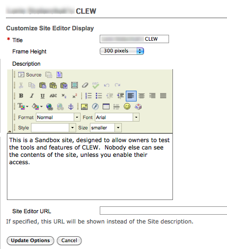 Site Editor Customizable Display