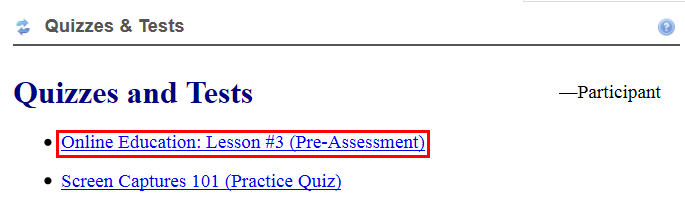 Quizzes & Tests Link