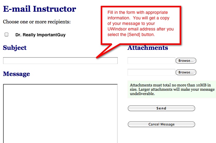 Instructor View - Email Instructor Tool