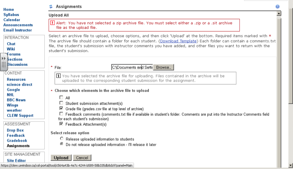 Upload All Zip Error