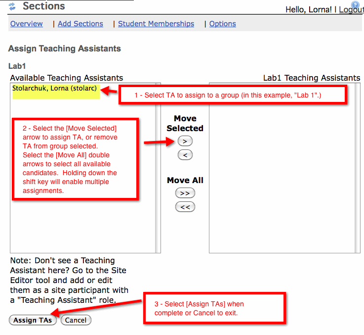Assign TAs