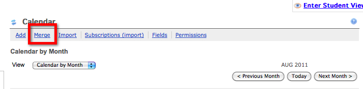 Calendar Merge Option