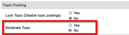 Moderate Topic option