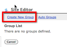 Manage Groups Create Group option