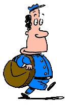 animated mail man walking