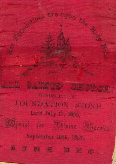 Foundation stone commemoration 1857