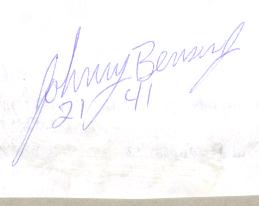 Joihnny Benson autograph