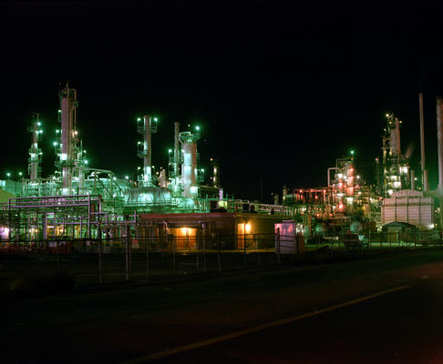 Picture of lights from an oil refinery