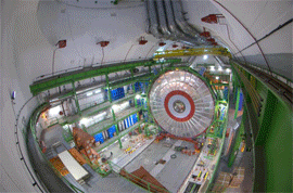 Detector being lowered into place at the LHC