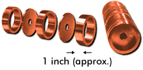 Copper rings used to create an rf cavity in the SLAC linear accelerator