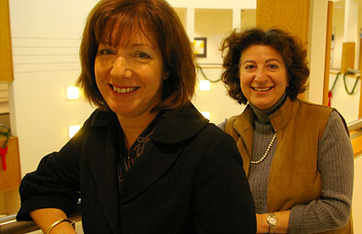 Business professor Francine Schlosser and law professor Myra Tawfik