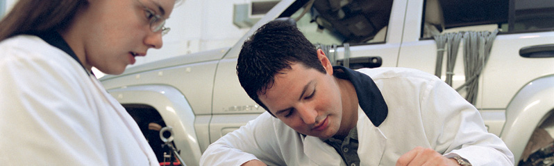 students in auto research centre