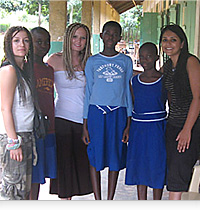 Nicole Andreakos, Shannon Kinch and Gagan Sangha in Ghana
