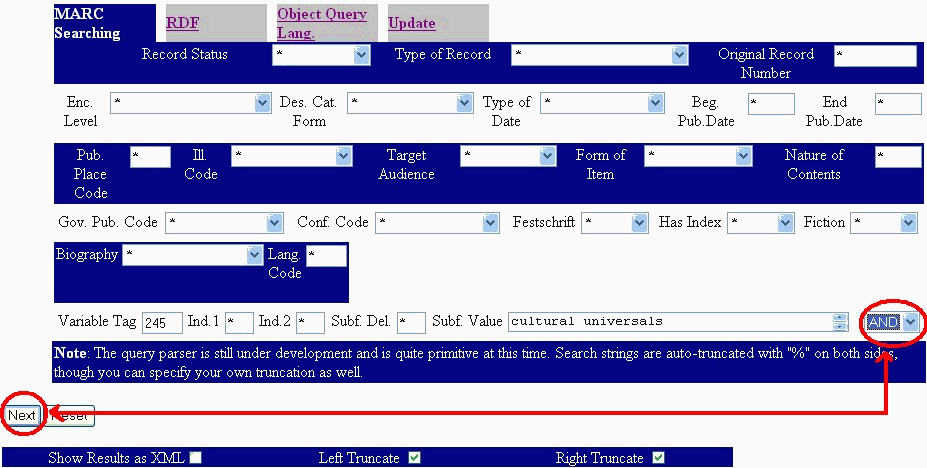 Example of using Boolean operator for additional field